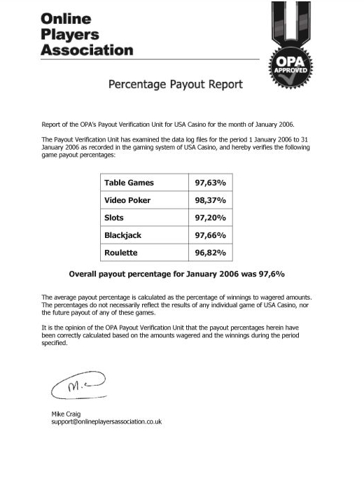 2006 January Payouts Report